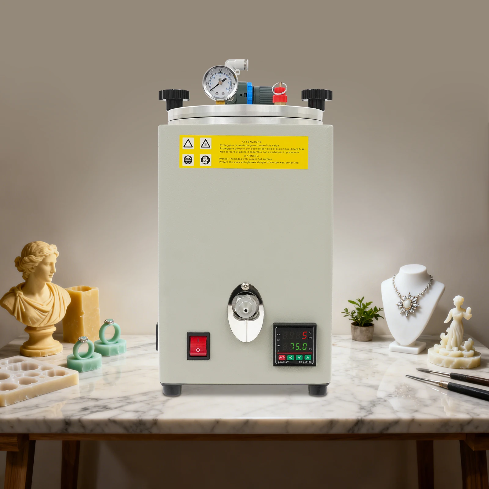 

350W Wax Casting Machine for Jewellery Wax Melting Mold Making Machine Air Pumping Wax Injection Machine for Small Workshops