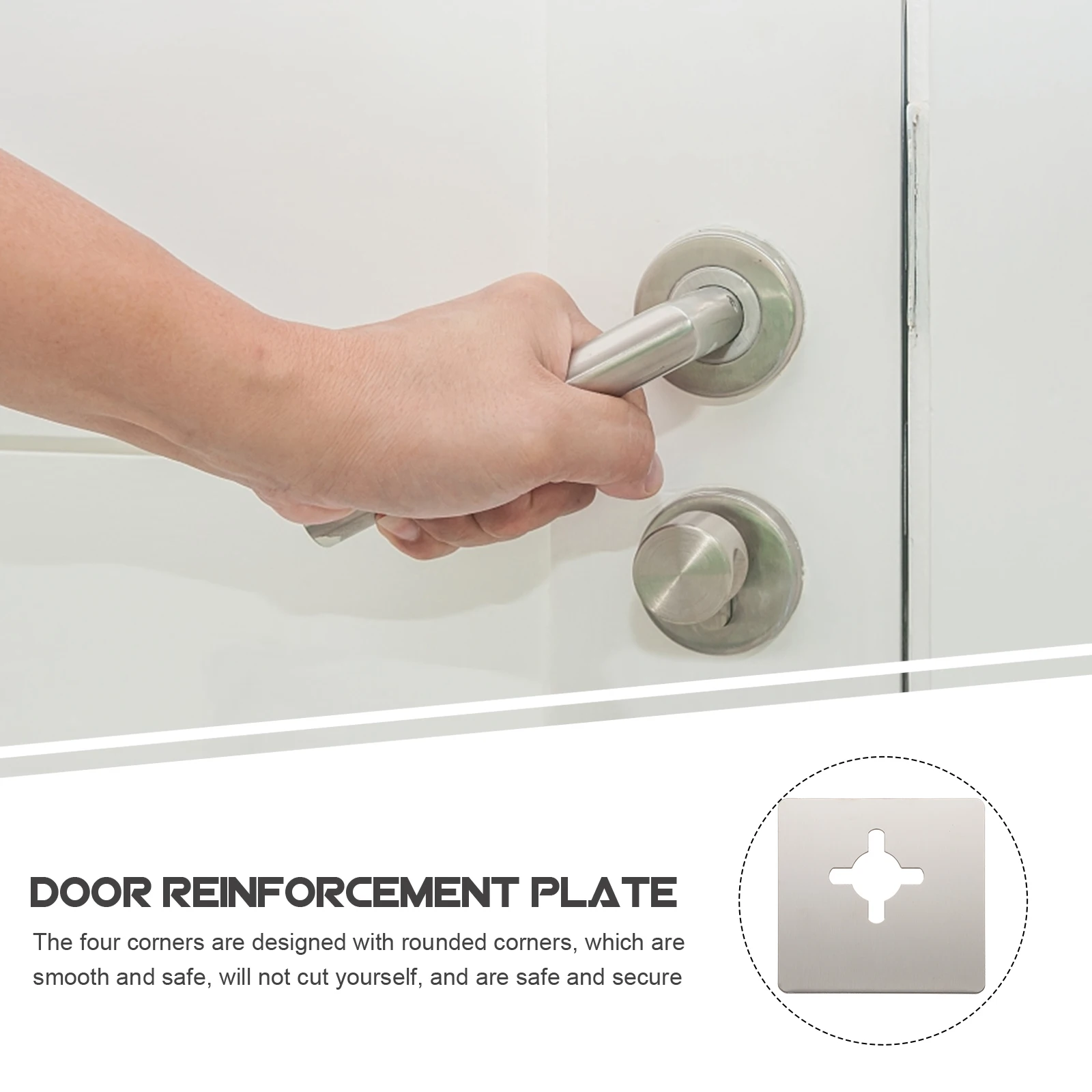

2pcs Door Lock Repair Board Stainless Steel Knob Plate Reinforcer Filler Edge Hole Cover Bracket Door Strike Plate