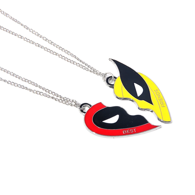 Deadpool Wolverine Necklace or Keychain Best Friends Pendant Superhero Alloy Friends Jewelry Couples Deadpool Necklace Keychain