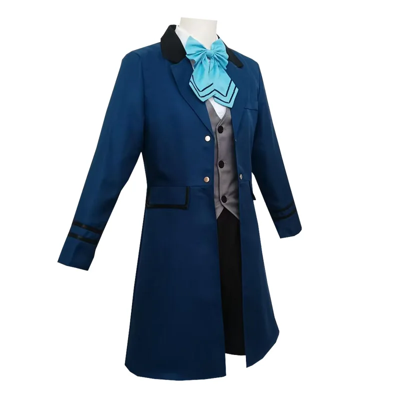 Anime Black Butler Ciel Phantomhive Cosplay Costume Wig Vest Coat Blue Uniform Set Comic Con Disguise Halloween Party Clothing - view 4