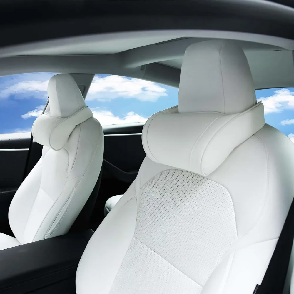 

Car Neck Pillow for Tesla Model 3 Model Y Model S Model X Cybertruck and Most Cars, Memory Foam Ergonomic Design Seat Neck Suppo