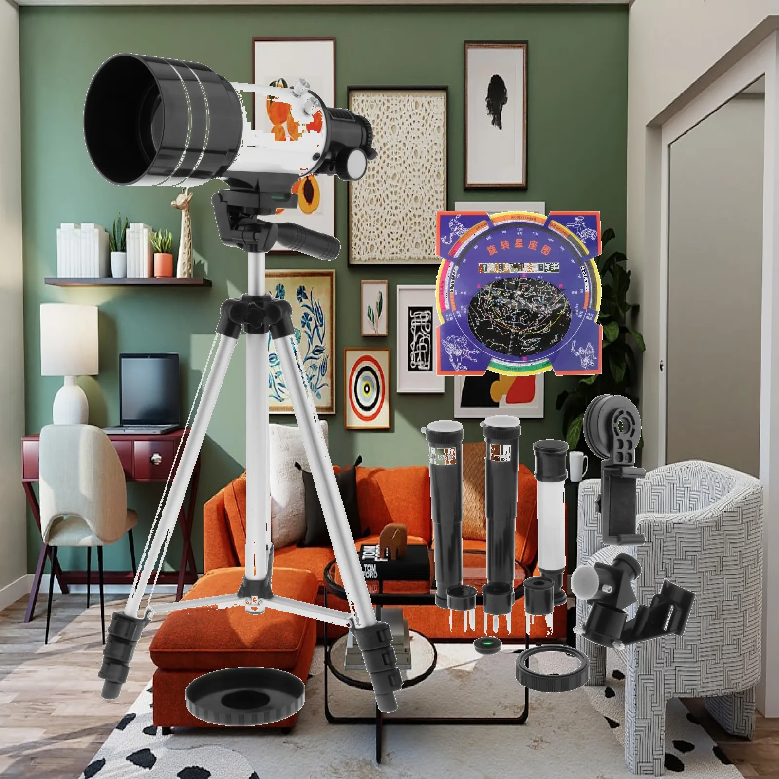 

, , 70mm Astronomical Refracter with Tripod , Portable for Kids Beginners