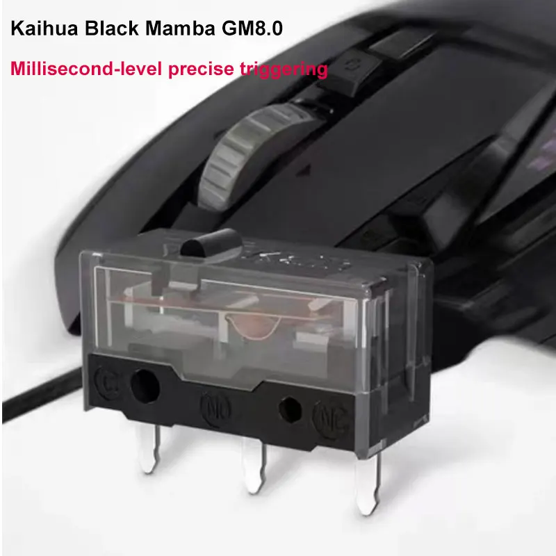 Kailh-microinterruptor de ratón Mamba negro GM8.0, 80 millones de vida útil, 3 pines, botón de punto negro G PROX G903 Razer, piezas de reparación de repuesto