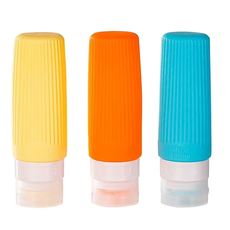 4pcs 90ML Travel Refillable Bottle Set Lotion Shampoo Shower Gel Tube Bottling Cosmetic Empty Liquid Container Portable Tool