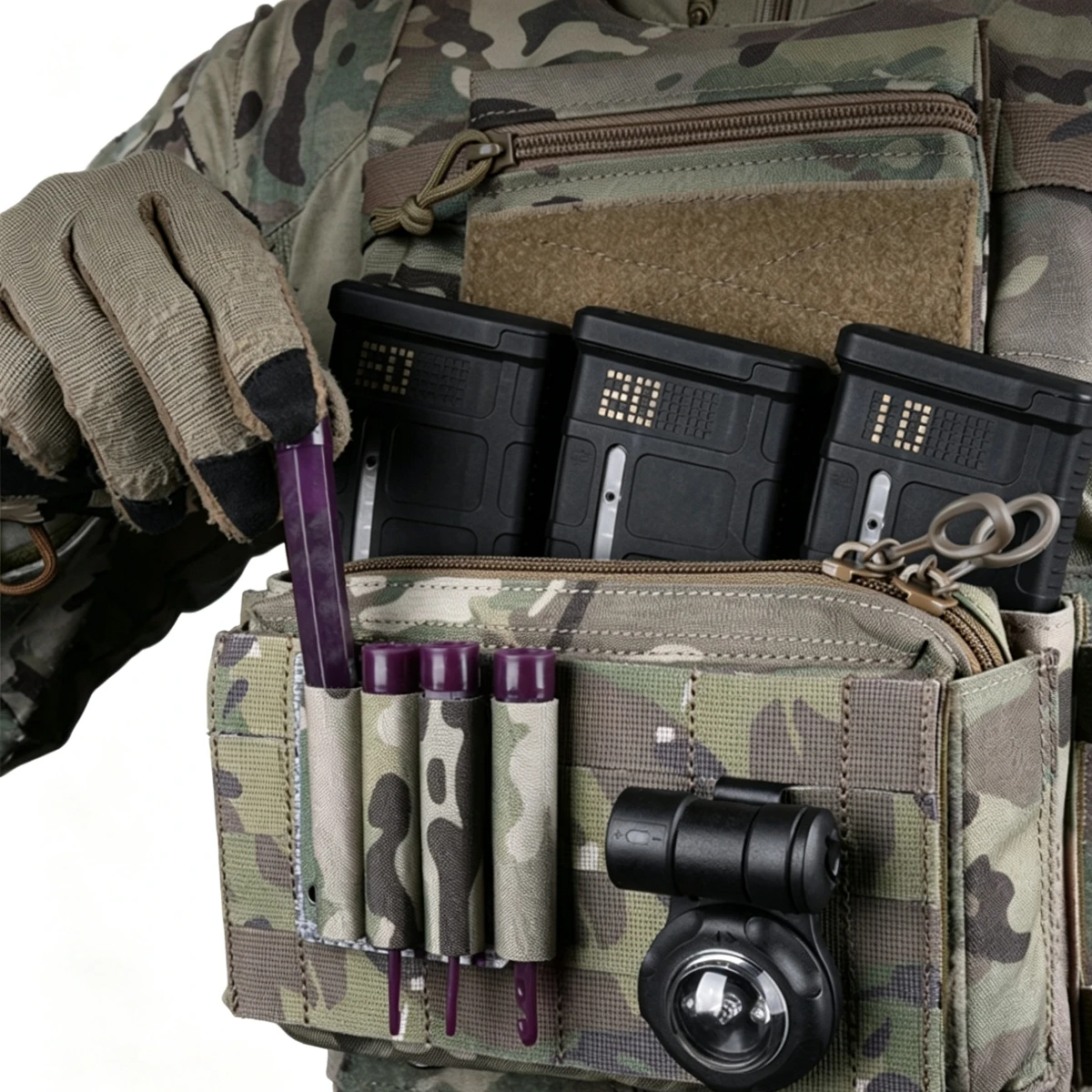 Tactical Glow Sticks Pouch 4 pcs Holder Storage Organize Bag For Molle System Hunting Vest Plate Carrier Hunting Accessories