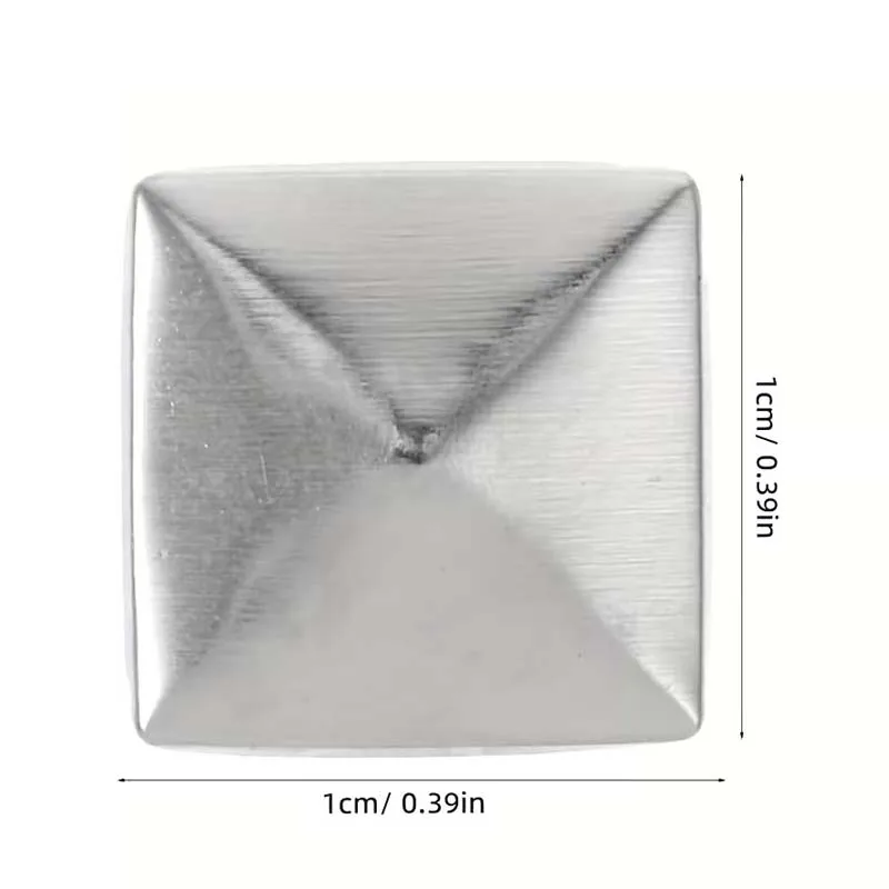 100PCS 10mm Silver Square Pyramid Studs Metal Rivets for Leather Bag, Wallet, Belt, Purse, Backpack & Luggage Hardware DIY TMZ