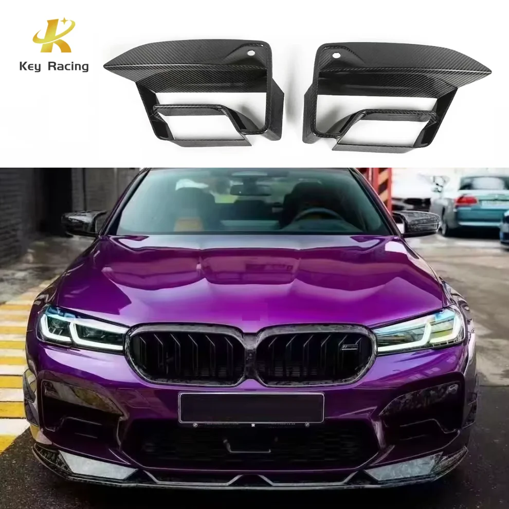 F90 LCI M5 Dry Carbon Fiber Front Air Intake Vent Trim For BMW M5 F90 LCI Sedan 4-Door 2021-2024 Car Front Fog Light Cover Trims