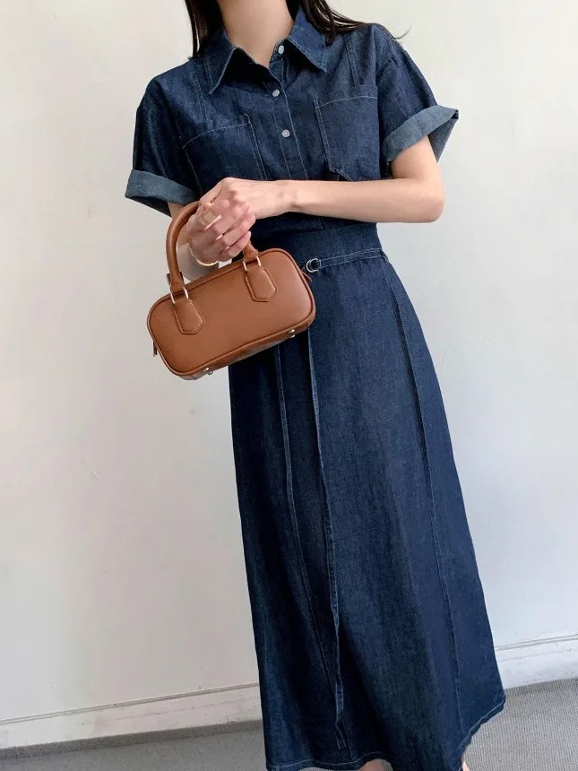 Set di jeans coreano Sle da donna Hong Kong Sle Colletto rovesciato retrò ort Sve Cardigan aperto Top a vita alta Dimagrante...