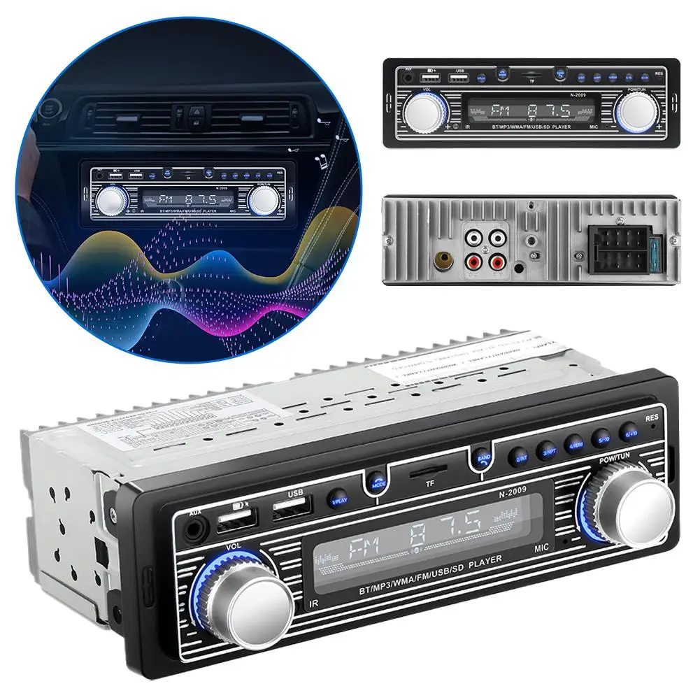 مشغل MP3 بلوتوث للسيارة مع راديو FM، شحن USB، مشغل توصيل صوت بلوتوث للسيارة، يدعم شحن الجهاز والموسيقى
