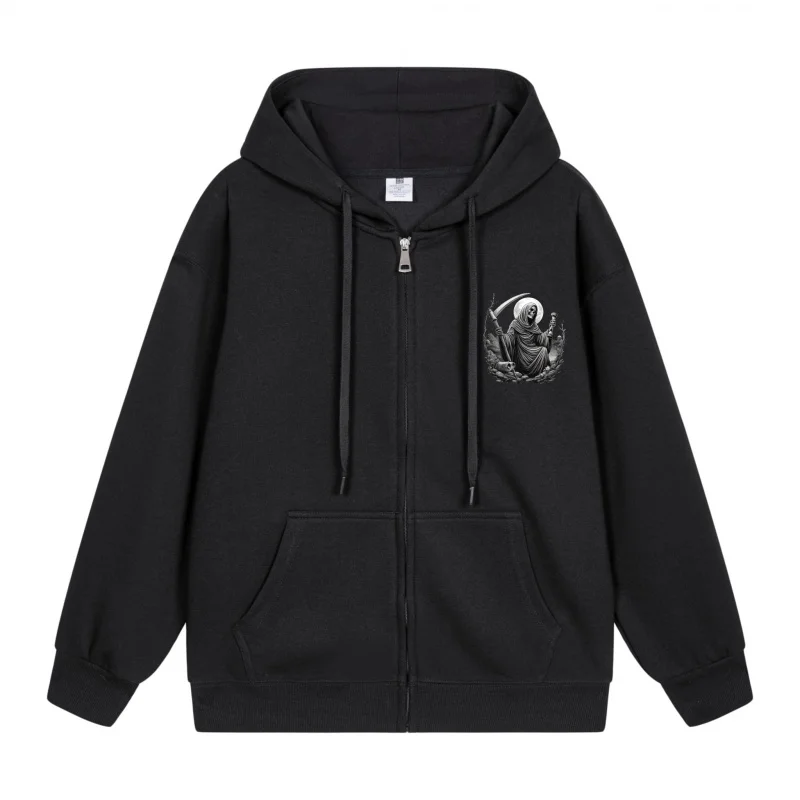 

Men's Zip-Up Hoodie Black Hoodie With Sloth Design Halloween in 2025 Casual Couples’ Style Halloween Theme Halloween Party Outf