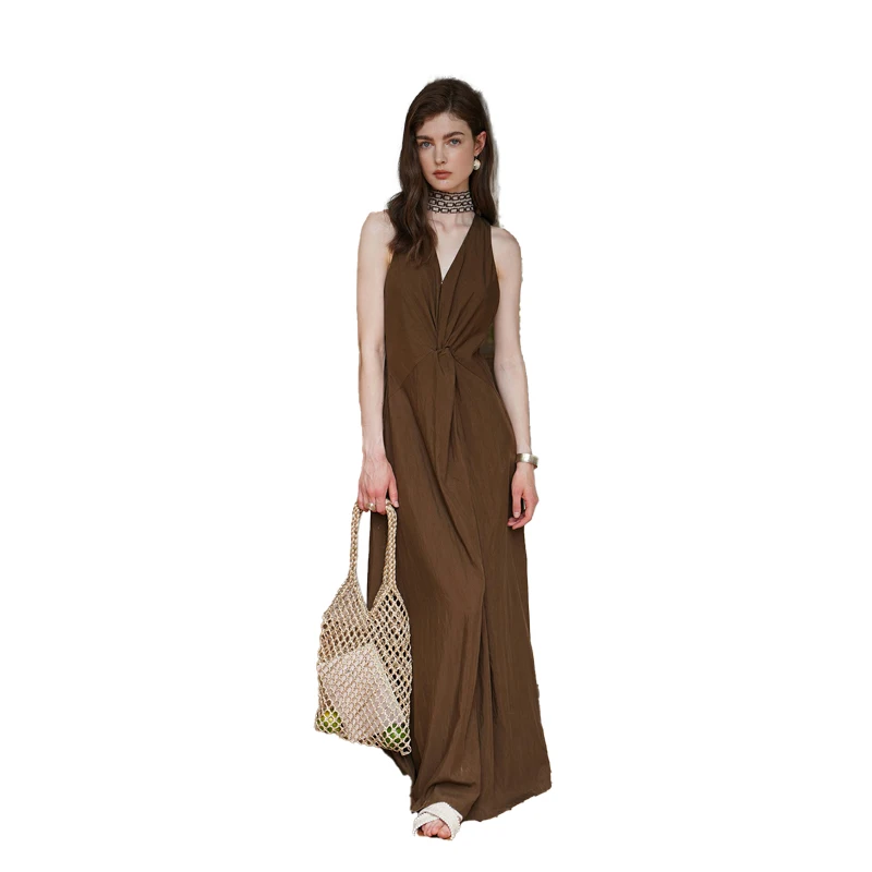 Dresses Sleeveless Womens Dress Graduation Summer Chiffon Applique Embroidered Gathered Shirring Smocking Drills Beaded Beading