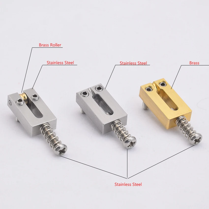 1 Set Electric Guitar Bridge Brass Saddle/ Stainless Steel Roller Saddle 10.5MM/10.8MM - Made in Korea