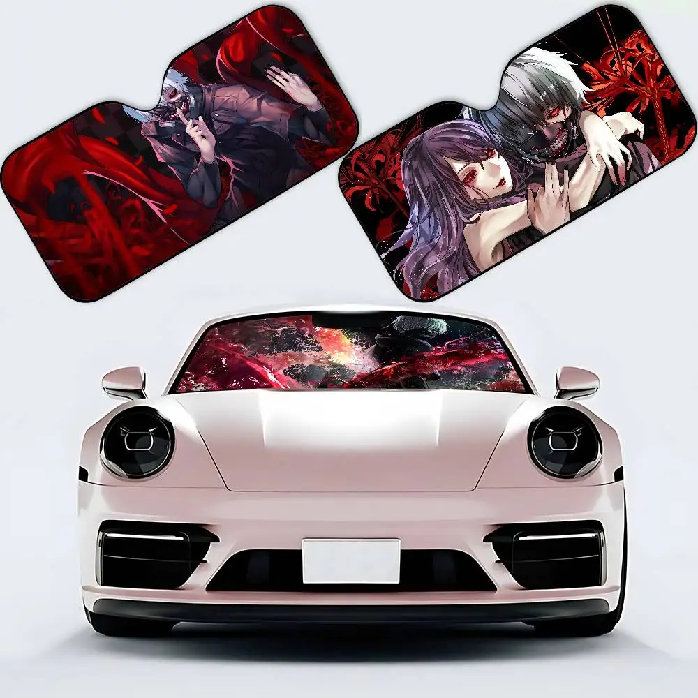 Anime Tokyo Ghoul Car SunShade Car Sunshade Covers Cover Universal Windscreen Folding Visor