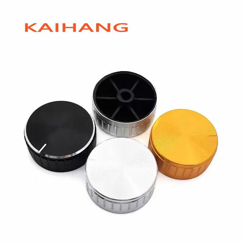 2PCS 40x17mm 6mm Knurl Shaft D-Shaft Aluminum Alloy Knob Car Radio Volume Control Potentiometer Switch Speed Regulation Knob Cap