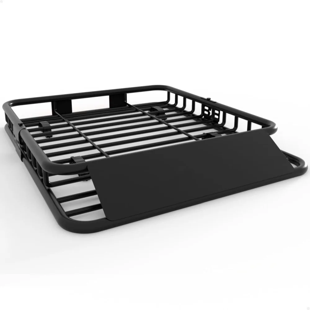 

46" x 36" universal roof rack carrier basket, 200 lbs capacity car cargo rack with extension luggage holder basket heavy duty fo