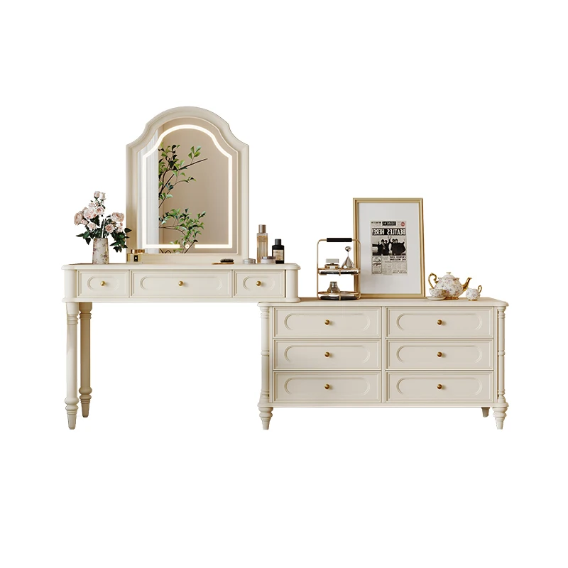 

American retro dresser and chest are integrated the bedroom is simple modern high end makeup table