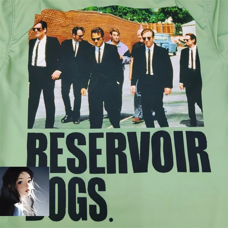 Japońskie zielone koszule z krótkim rękawem RESERVOIR DOGS Movie Print Tee Mężczyźni Kobiety Wysokiej jakości luźna koszula hawajska Streetwear T-shirt