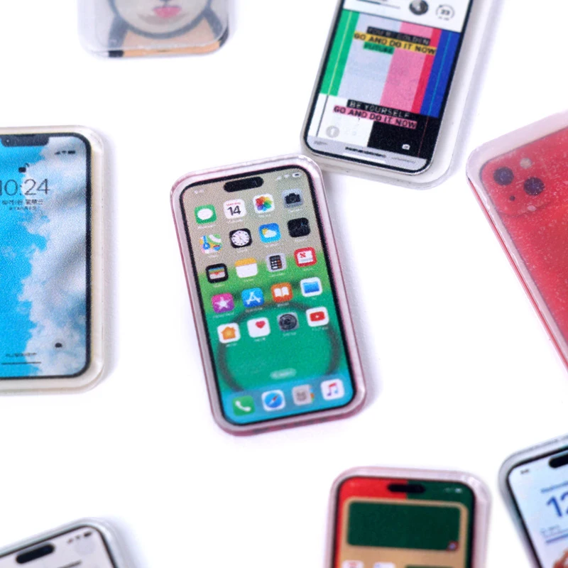 5 uds 1:12 casa de muñecas en miniatura teléfono móvil simulación Smartphone modelo niños juguetes para juego de imitación accesorios para casa de muñecas