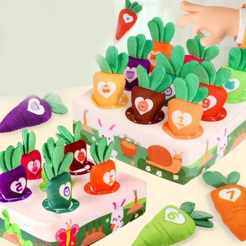 Crianças interativas puxam radish colheret game brinquedo significativo para aprendizado cores tabela Game
