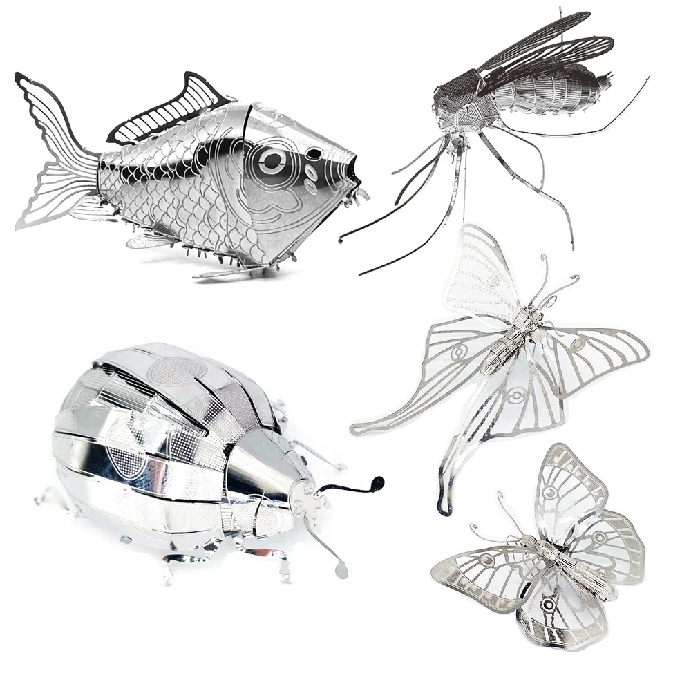 

3D металлическая головоломка, насекомое, животное, божья коровка, москитная бабочка, карп, сборная модель, сделай сам, ручная головоломка, игрушки-головоломки для детей и взрослых