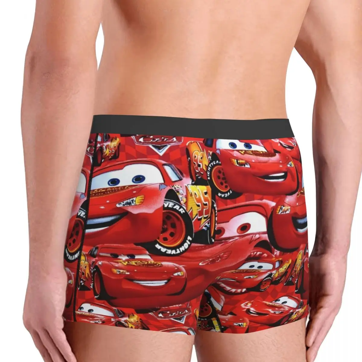 Custom Cars Lightning McQueen Boxers Humor Underwear Life Is A Highway Soft Boxer Shorts Gag Gift For Men Underpants Merch