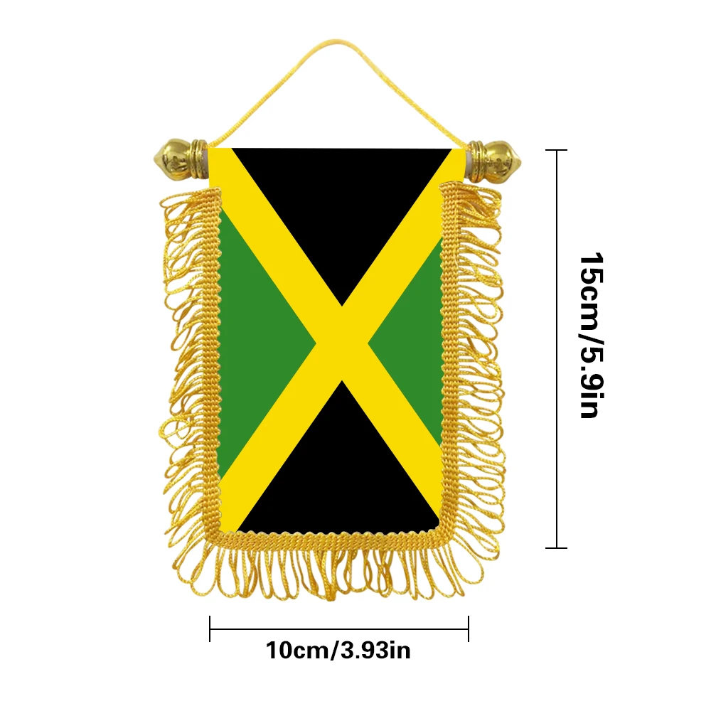 Jamaica small hangicng flag 10x15cm triangular flag car decoration hanging flag double-sided pattern with suction cup