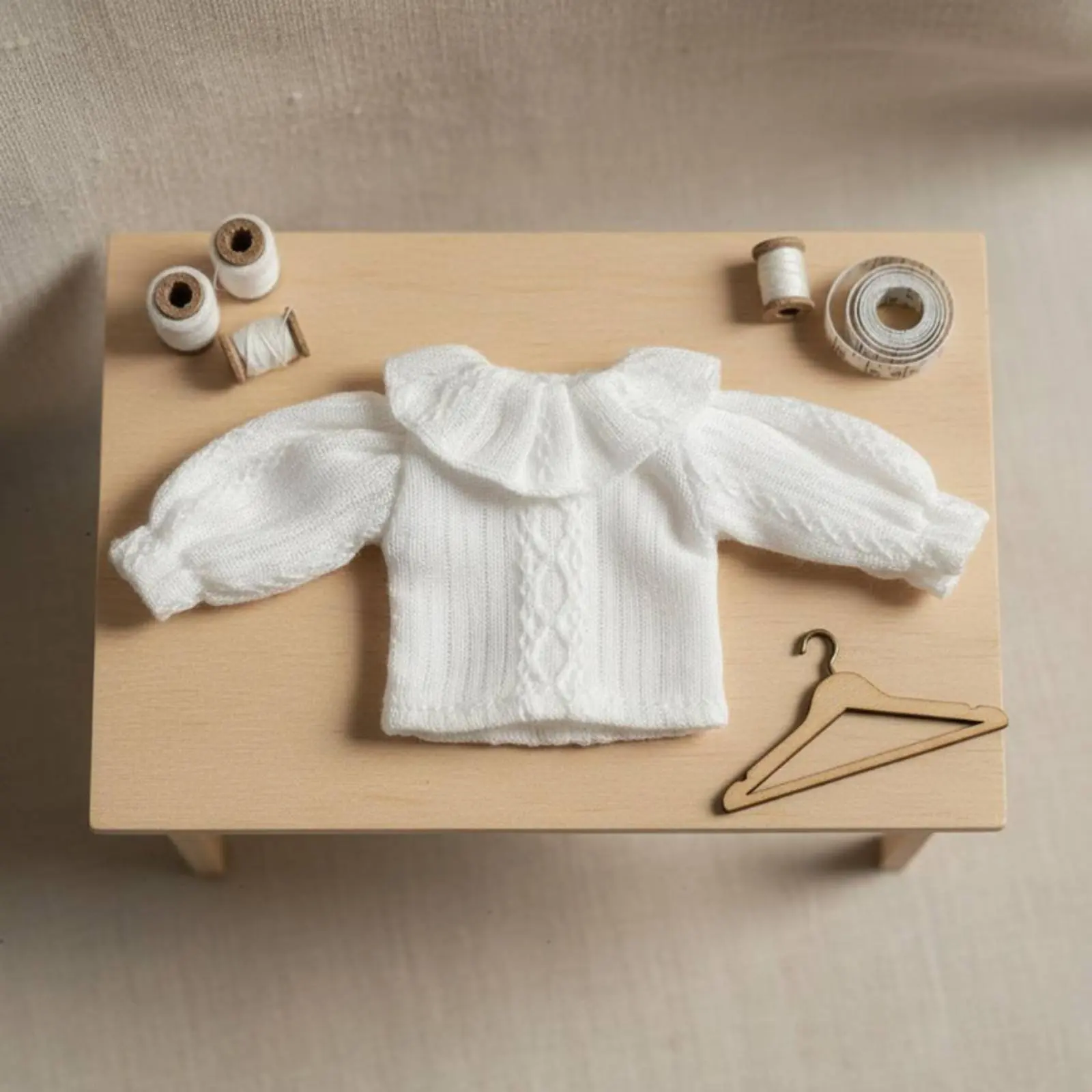 OB11 Doll Shirt Layering Piece 1/12 Scale Doll Top Miniature White Blouse Individually Packaged for Hobbyists