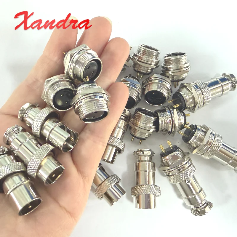 GX16 2 3 4P 5P 6 7 8pin Reverse-mounting Aviation Plug DF16 Soldering Connector M16F Signal Socket M16F 300/500V Male Female Set