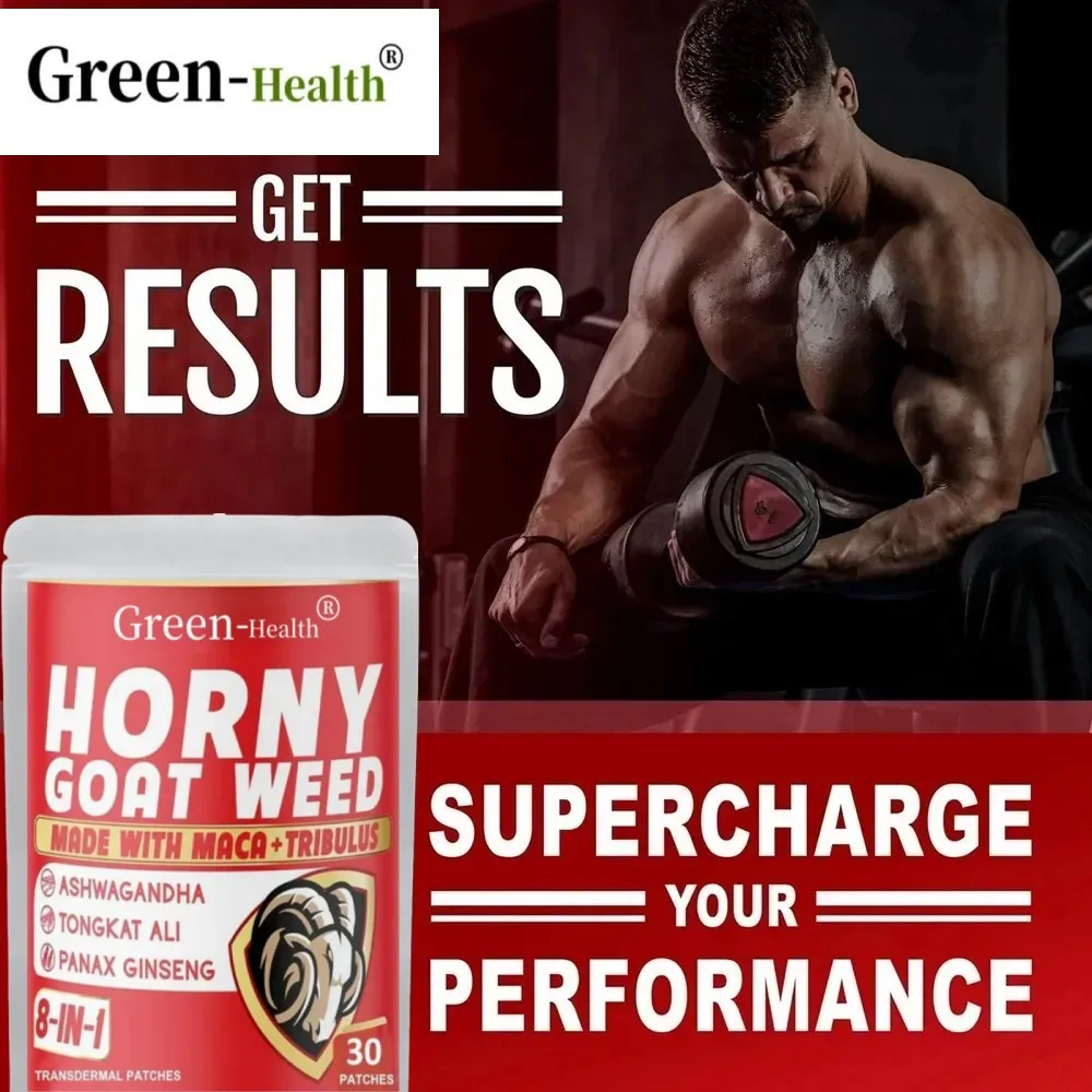 Horny Goat W e e d Transdermal Patches,with Maca, Tribulus, Ginseng - Performance and Energy Support 30 Patches