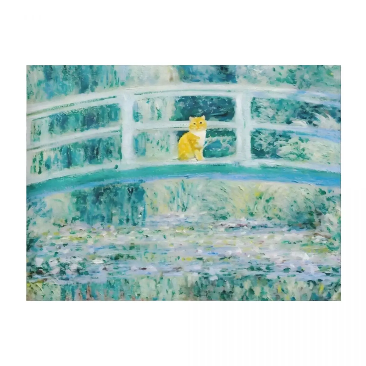

Monet Lazy Cat Water Lily Pond Throw Blanket Comforter Heavy Flannels christmas gifts Blankets