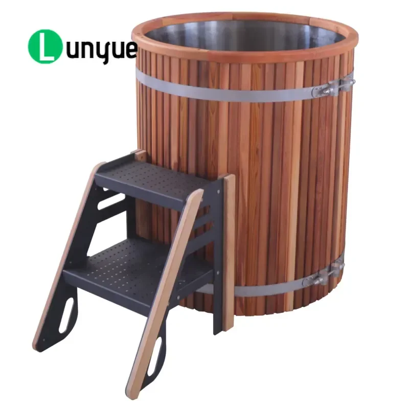 Wood Refrigeration Insert Ice Bathtub Cooling System Intelligent Water Treatment Strip Lined Recycling Bucket for Home Spa