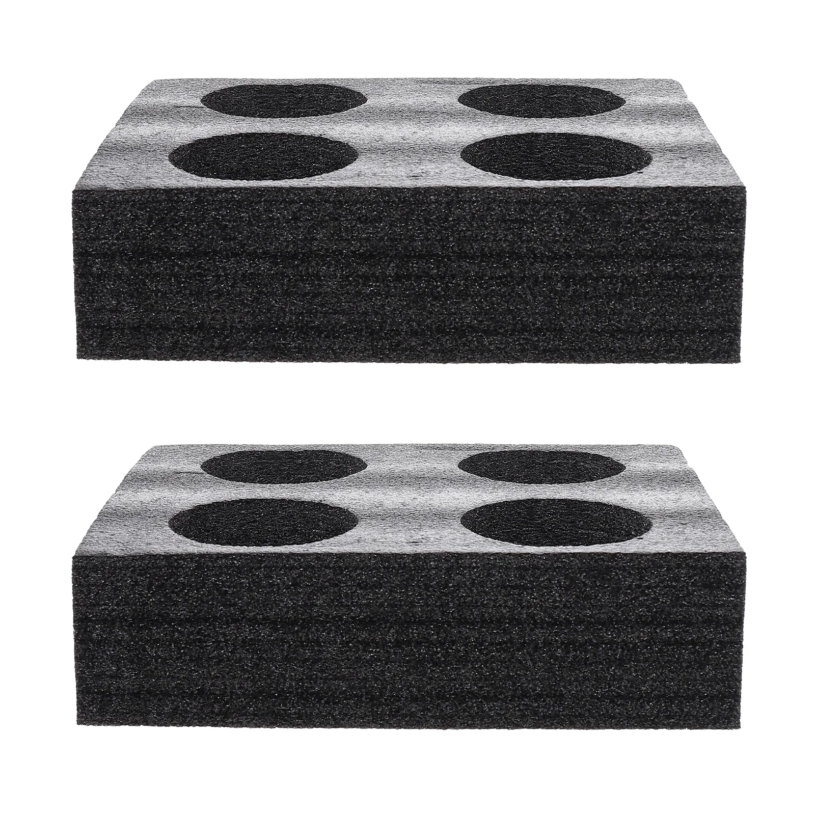 

2pcs Black 4-Hole Cup Holder Tray Thickened Pearl Cotton Hot Cold Beverage Restaurant Coffee Shop Takeout Packing