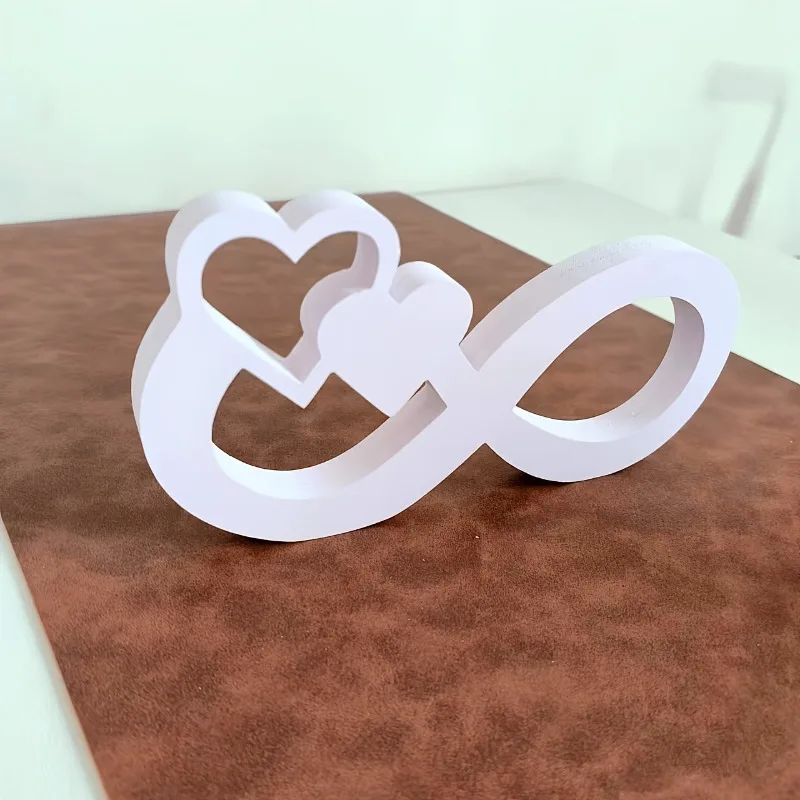 Símbolos Infinitos y Corazones en 3D, Materiales de PVC, Letreros Decorativos Multiusos con Temática de Boda, Adornos con Texto