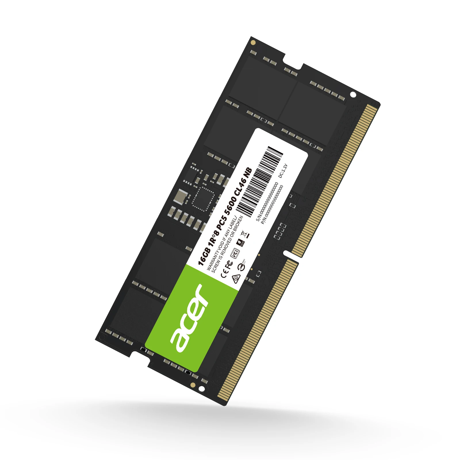 

ACER DRAM DDR5 Memory SD200 SODIMM for Laptops 16GB 5600 CL46