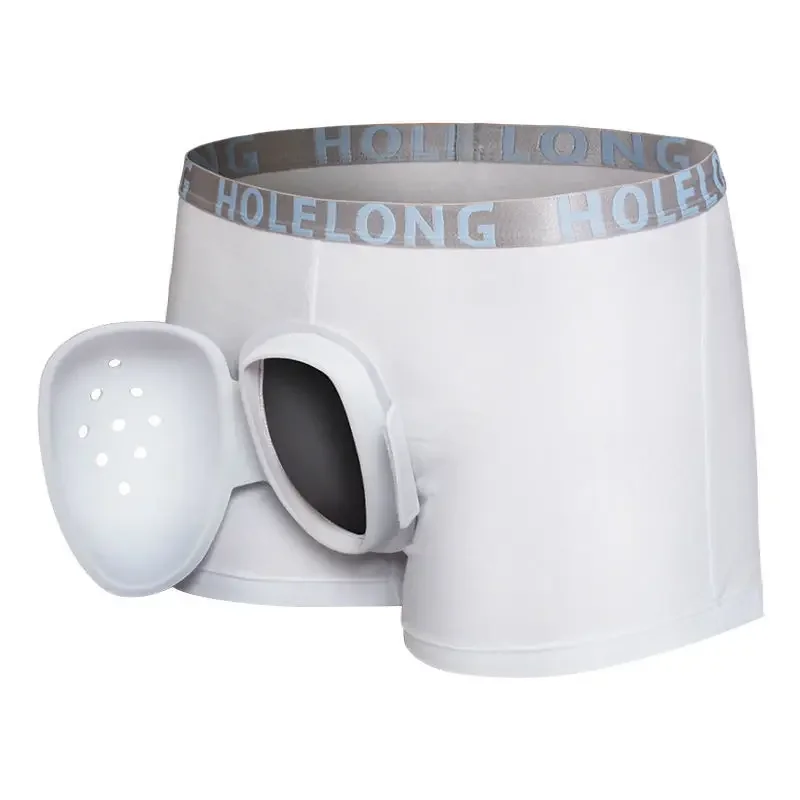 Gun Bullet Separation Boxer Briefs Cotton U Convex Large Pouch Adult Phimosis Special Nursing Shorts Men Underwear Sexy Lingerie