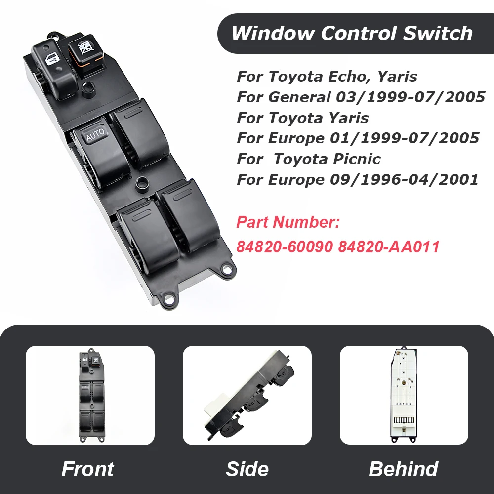 84820-60090 & 84820-AA011 Fenstersteuerungsschalter für Toyota Camry, Hilux, Land Cruiser (1996–2008: Detaillierte Bewertung und praktische Anleitung