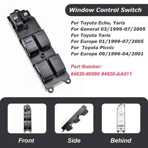Interruptor maestro de Control de ventana para Toyota Camry Hilux Land Cruiser, 84820-60090, 84820-AA011, 1996-2002, 2003, 2004, 2005, 2006, 2007