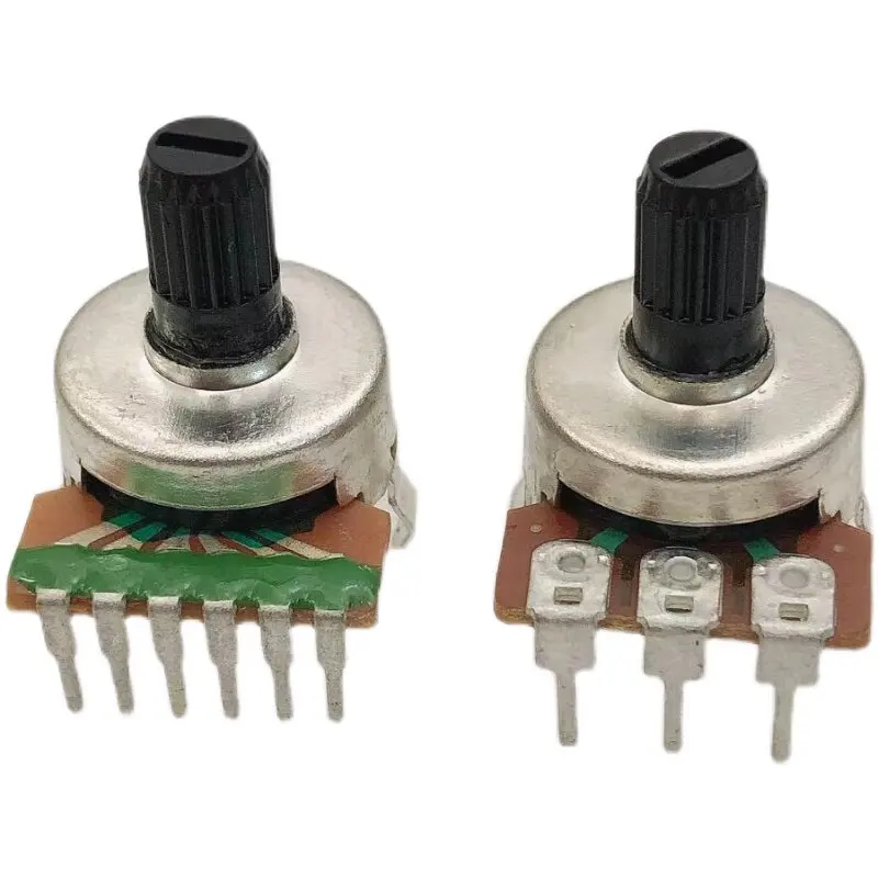 10pcs Rotary Potentiometer Knob 3/6Pin A10K B50K for Computer Speaker Amplifier