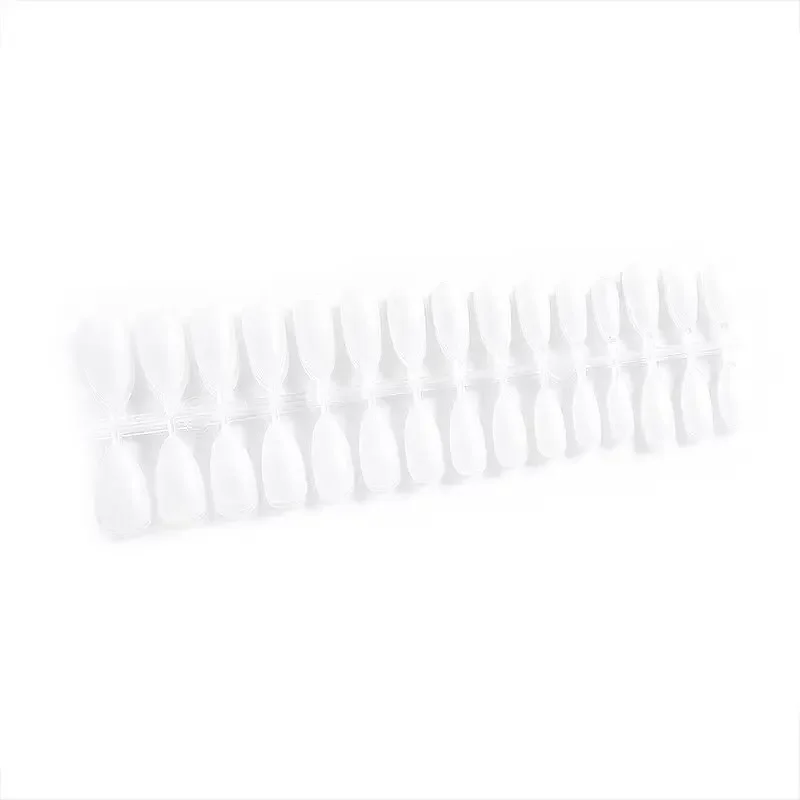 24pcs Fake Nail Transparent Full Coverage Ballerina Stiletto Coffin Shape Acrylic Extension French False Nail Tips Nail Art Tool