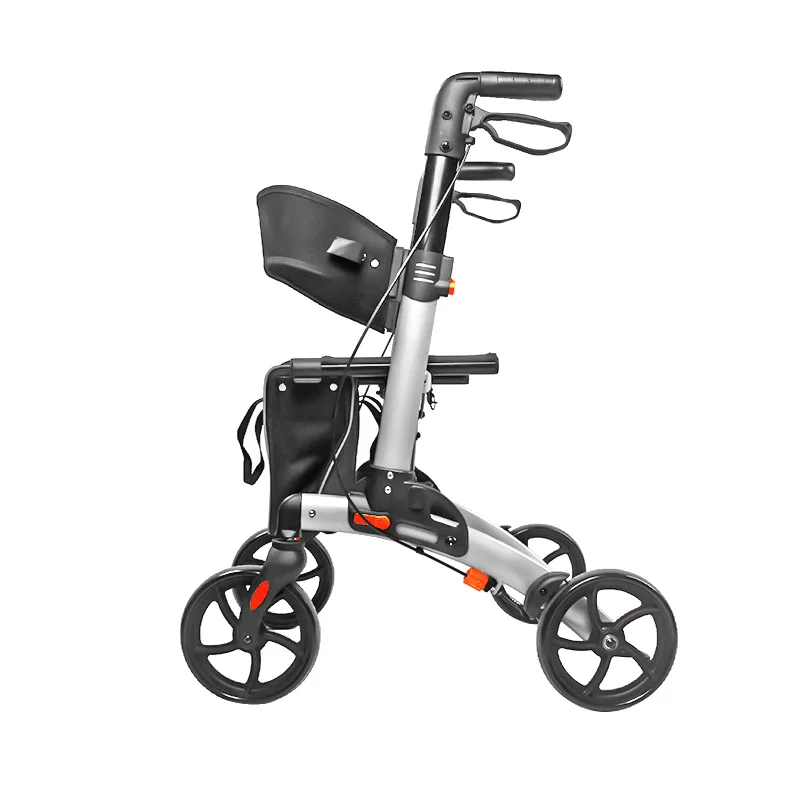 Professional Manufacturer Lightweight Folding Four Wheel Walker Rollator With Seat For Old People