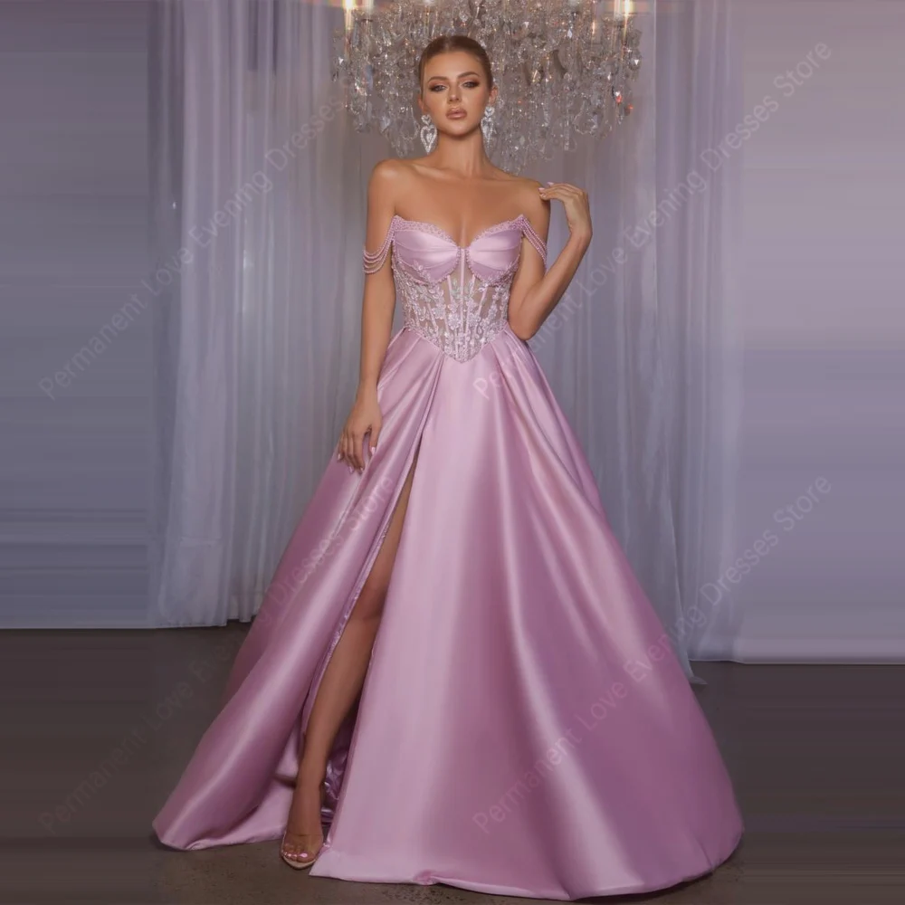 

Off The Shoulder Women Evening Dresses Sweetheart Collar Prom Gowns Mopping Length Customized Cocktail Party Vestidos De Noche