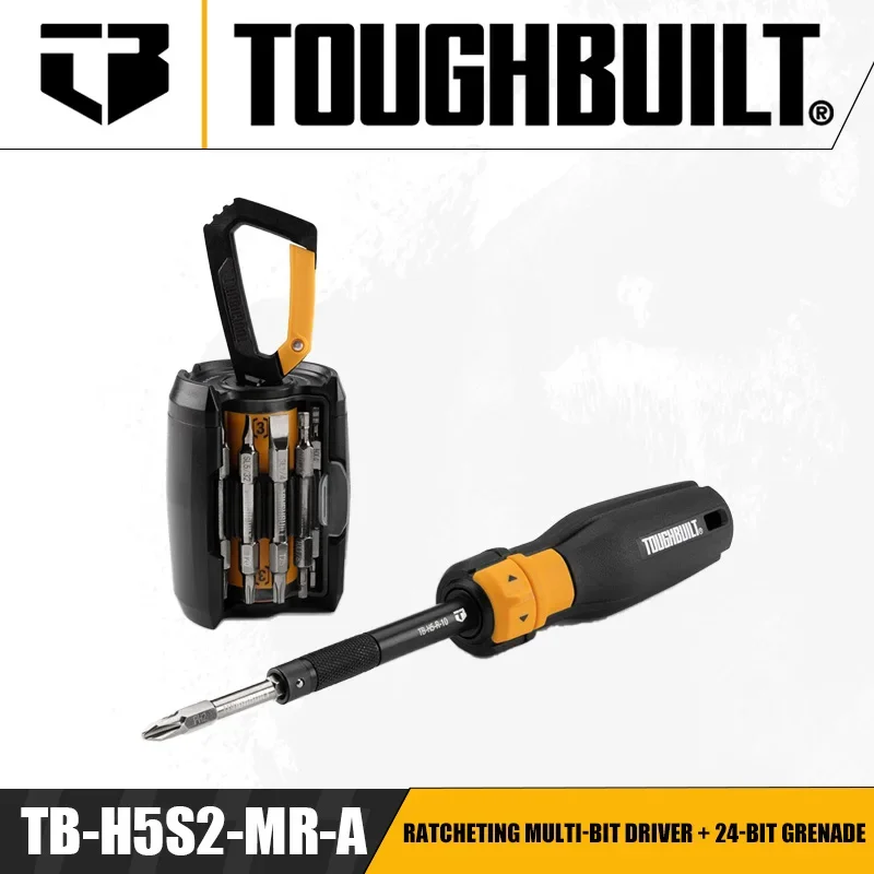 TOUGHBUILT TB-H5S2-MR-A Ratcheting Multi-Bit Driver + 24-Bit Grenade Portable Multifunctional Screwdriver Hand Tools