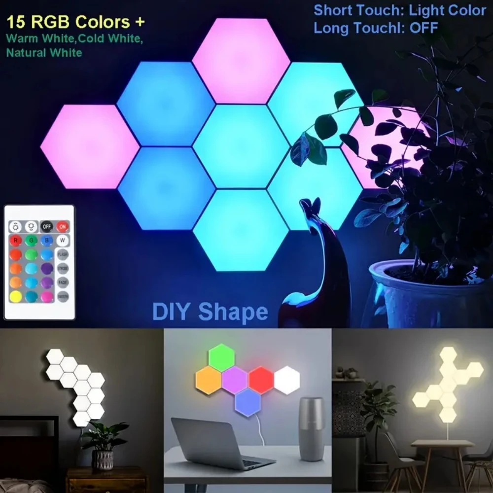 1pc USB 5V Geometric Module Night Light, DIY Hexa Light Panels,LED Wall Lights for Living Room, Bedroom, Gaming Rooms