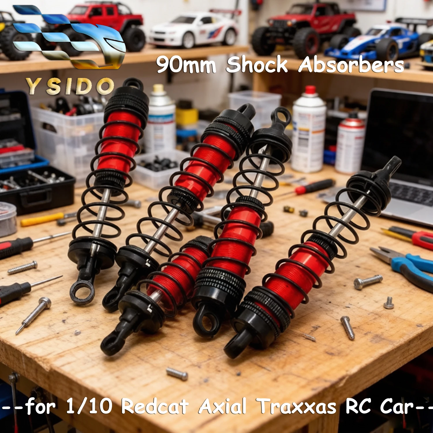 

YSIDO 4 шт. алюминиевые передние и задние амортизаторы для Redcat Axial SCX10 90046 TRX-4 1/10 TRX4 RC, запчасти для тюнинга краулеров