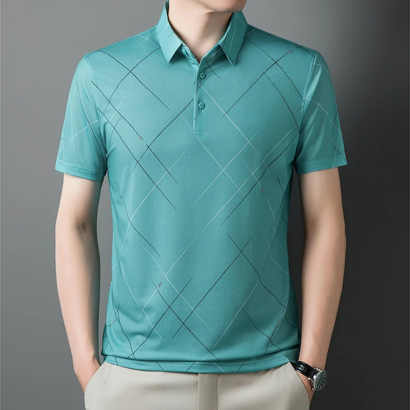 

Loose Simple Versatile Skin-friendly and Soft Business POLO Shirt for Middle-aged and Elderly People