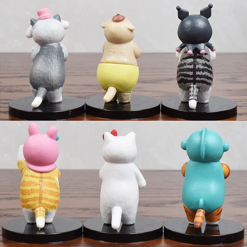 Mofusand tubarão gato cos sanrio caixa cega kuromi cinnamoroll minha melodia personagem figuras brinquedo ornamentos bonecas fãs crianças presente