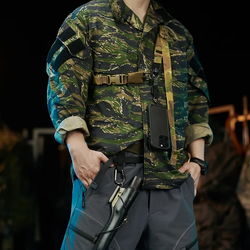 خطاف مخبأ مغناطيسي تكتيكي، حزام للهاتف المحمول ذو نقطة واحدة مع حزام تكتيكي مزخرف EDC متعدد الأغراض #5