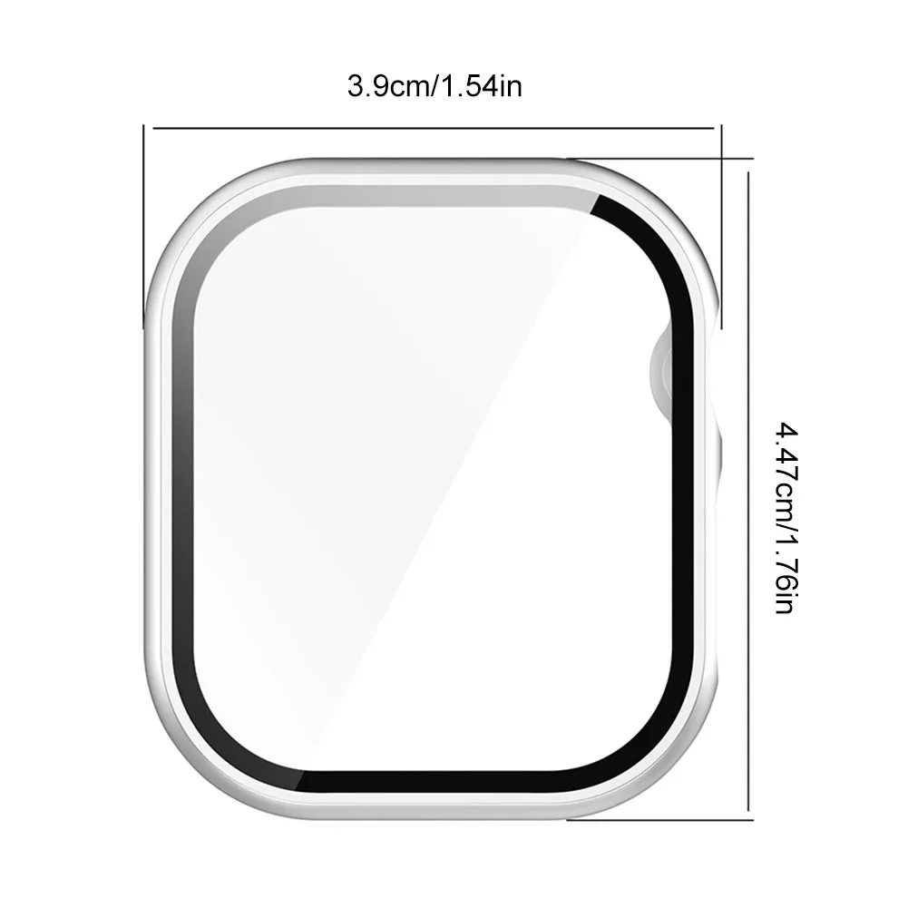 Tempered Glass PC Cover Anti-Fall Watch Screen Protector Anti-Scratch Full Coverage Frame for Apple Watch Series 10 42MM/46MM