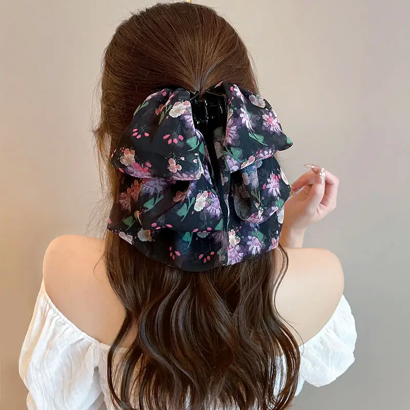 Women Girls Exquisite Sweet Hairband Hair Accessories Hair Clip Teenager Headwear Bowknot Multicoloured Layers Hair Claws