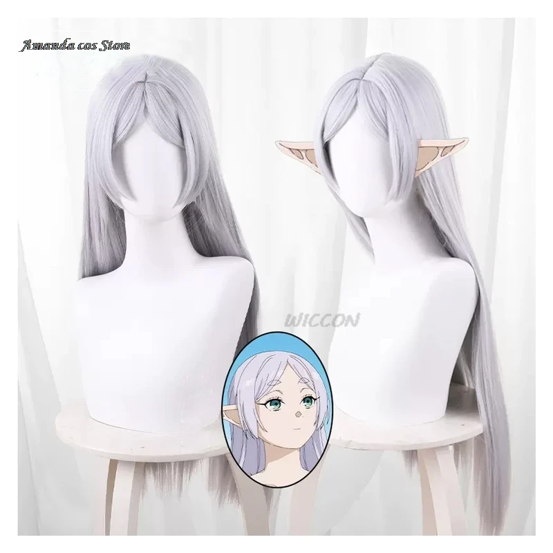 Frieren Cosplay Wig Anime Frieren At The Funeral Frieren Wigs Silver White Hair Heat Resistant Synthetic Wig